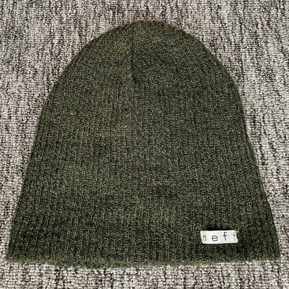 Neff Daily Beanie Hat Mens Womens Olive Army Green Marled Slouch Knit Cap OSFA